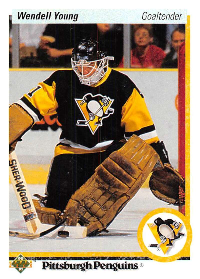 1990-91 Upper Deck Hockey #102 Wendell Young Pittsburgh Penguins Image 1