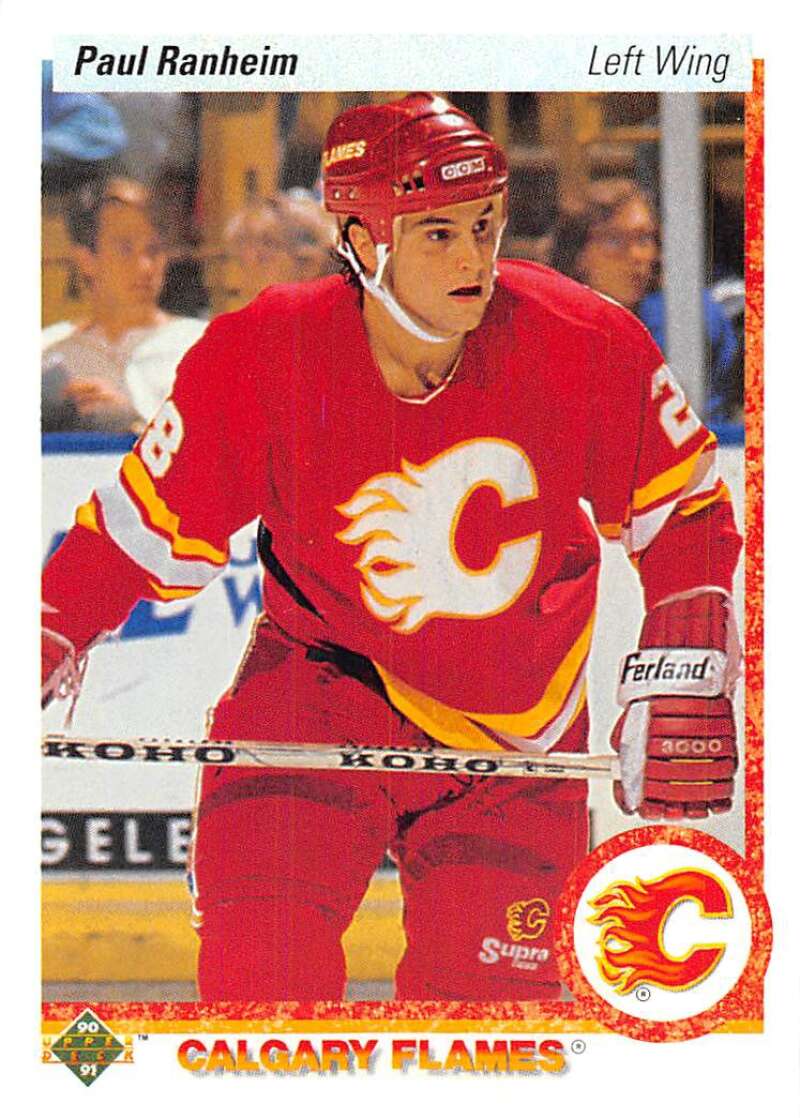 1990-91 Upper Deck Hockey #104 Paul Ranheim RC Rookie Calgary Flames Image 1