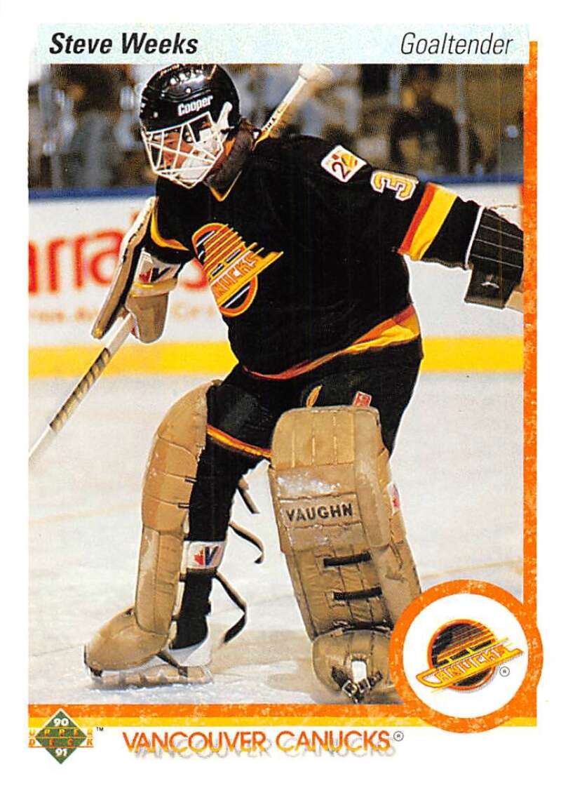 1990-91 Upper Deck Hockey #107 Steve Weeks Vancouver Canucks Image 1