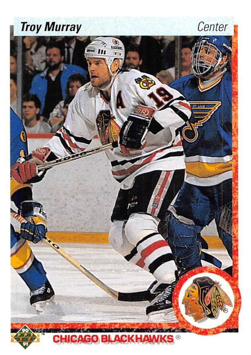 1990-91 Upper Deck Hockey #112 Troy Murray Chicago Blackhawks Image 1