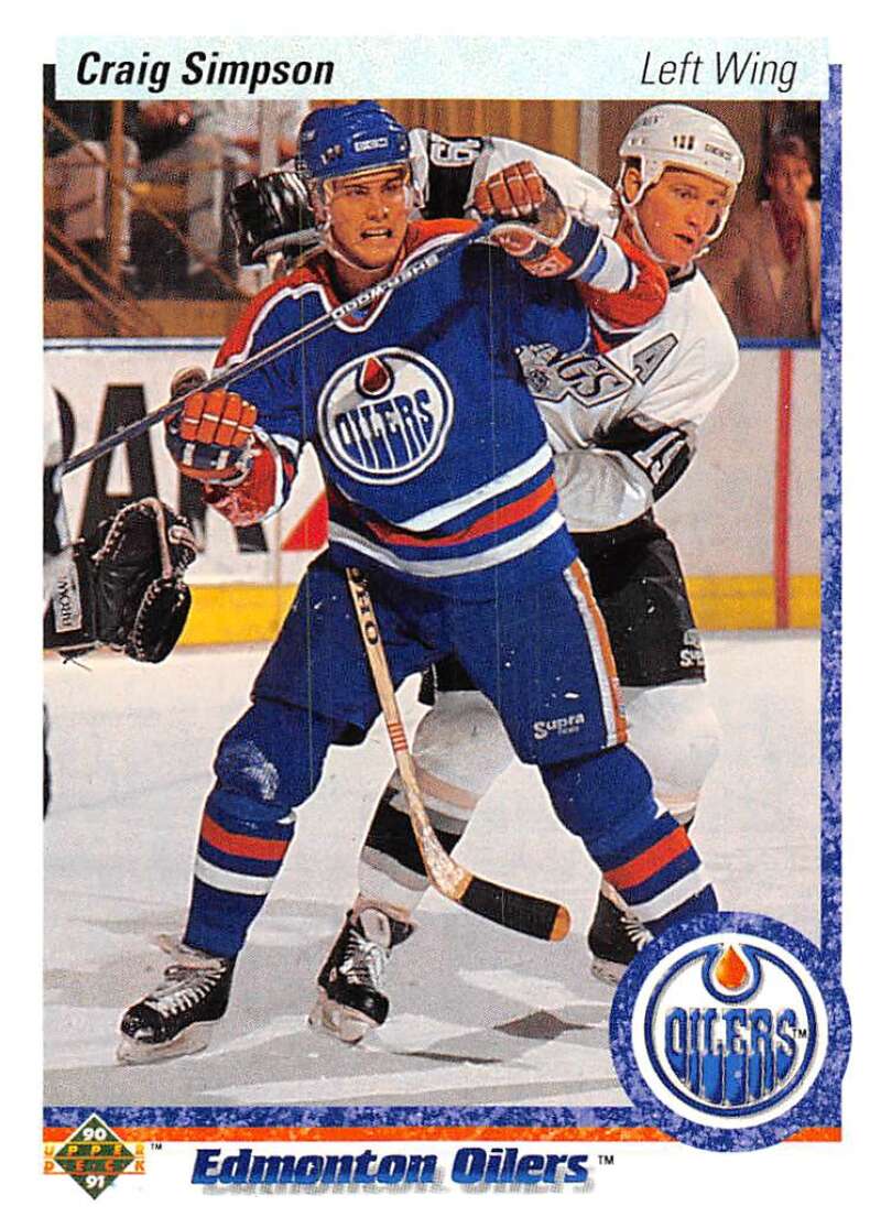 1990-91 Upper Deck Hockey #129 Craig Simpson Edmonton Oilers Image 1