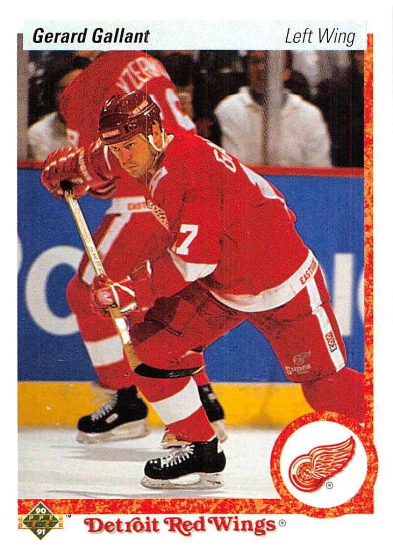 1990-91 Upper Deck Hockey #134 Gerard Gallant Detroit Red Wings Image 1