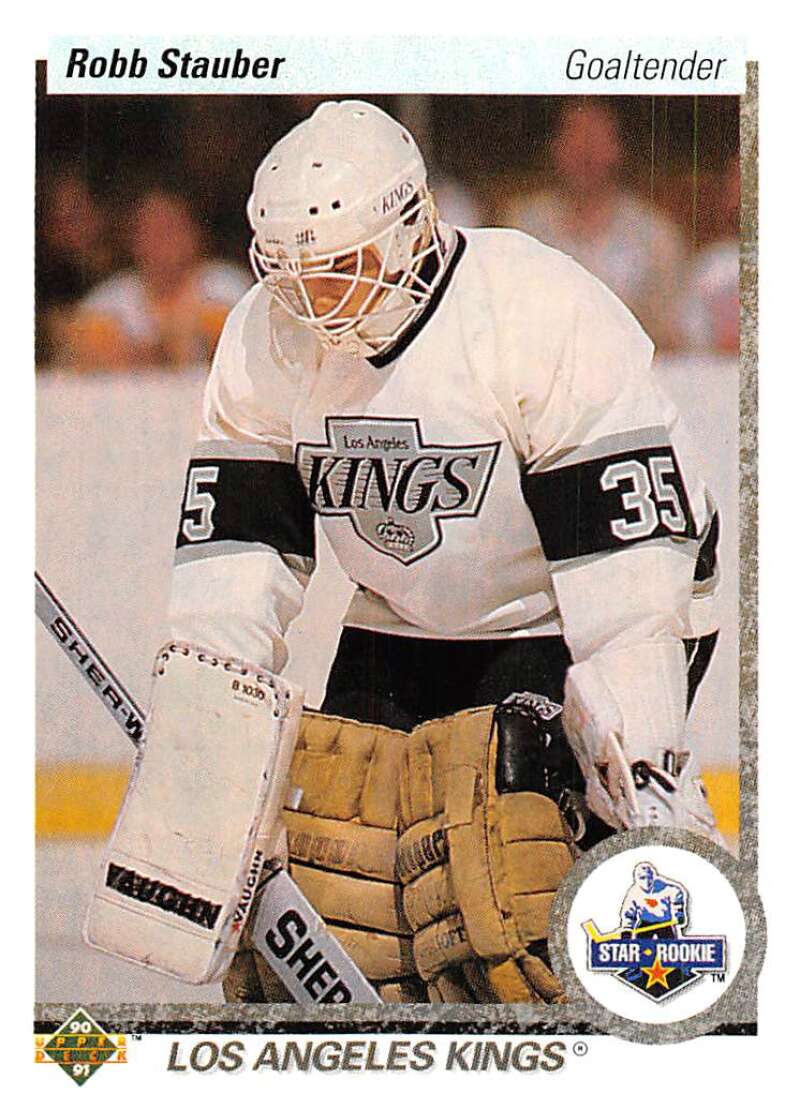 1990-91 Upper Deck Hockey #165 Robb Stauber RC Rookie Image 1