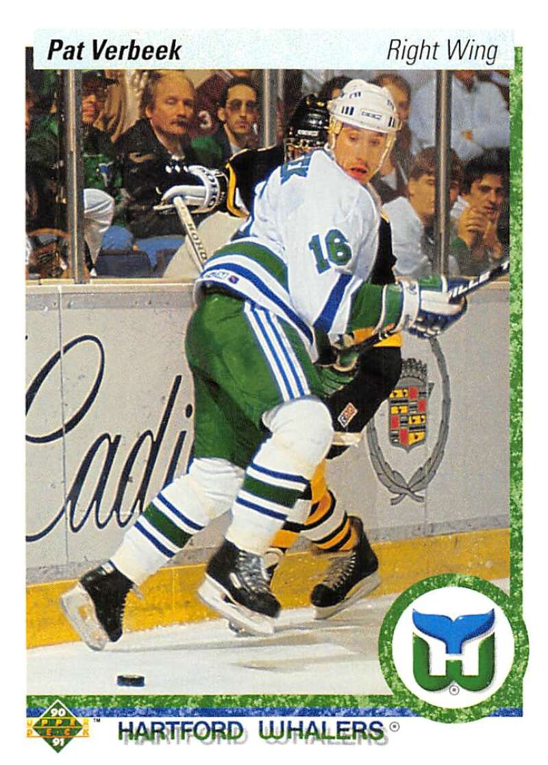 1990-91 Upper Deck Hockey #172 Pat Verbeek Hartford Whalers Image 1