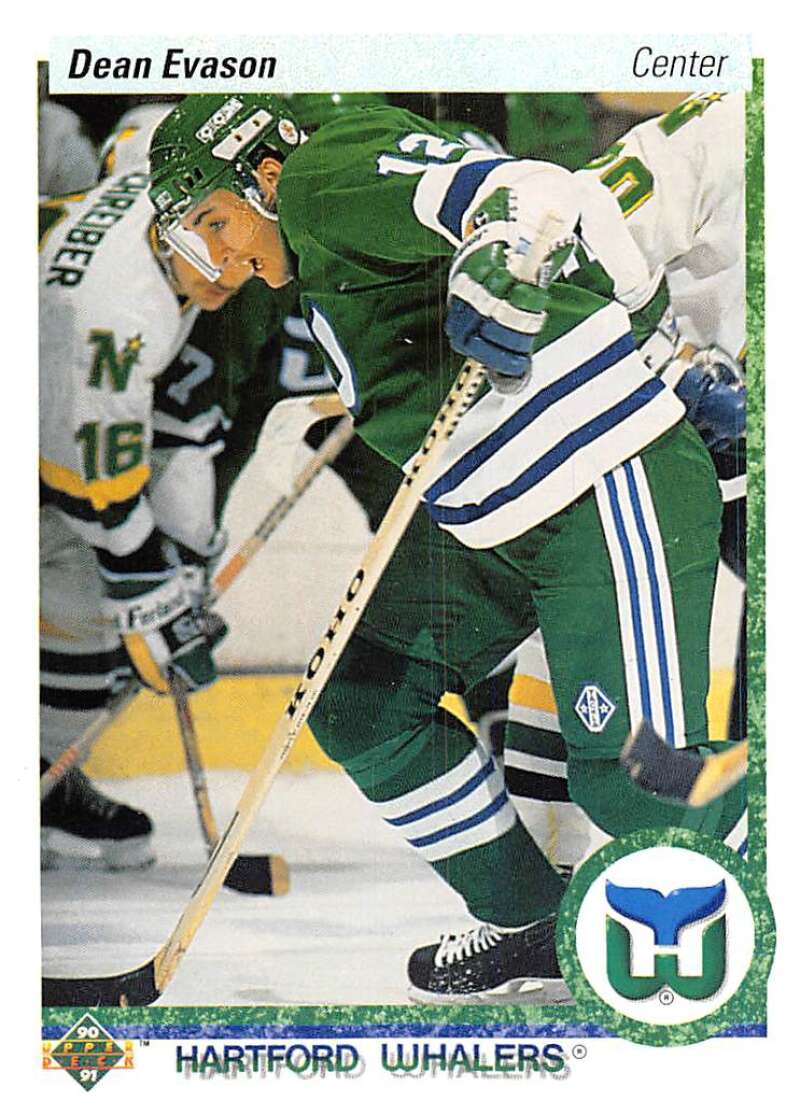 1990-91 Upper Deck Hockey #192 Dean Evason Hartford Whalers Image 1
