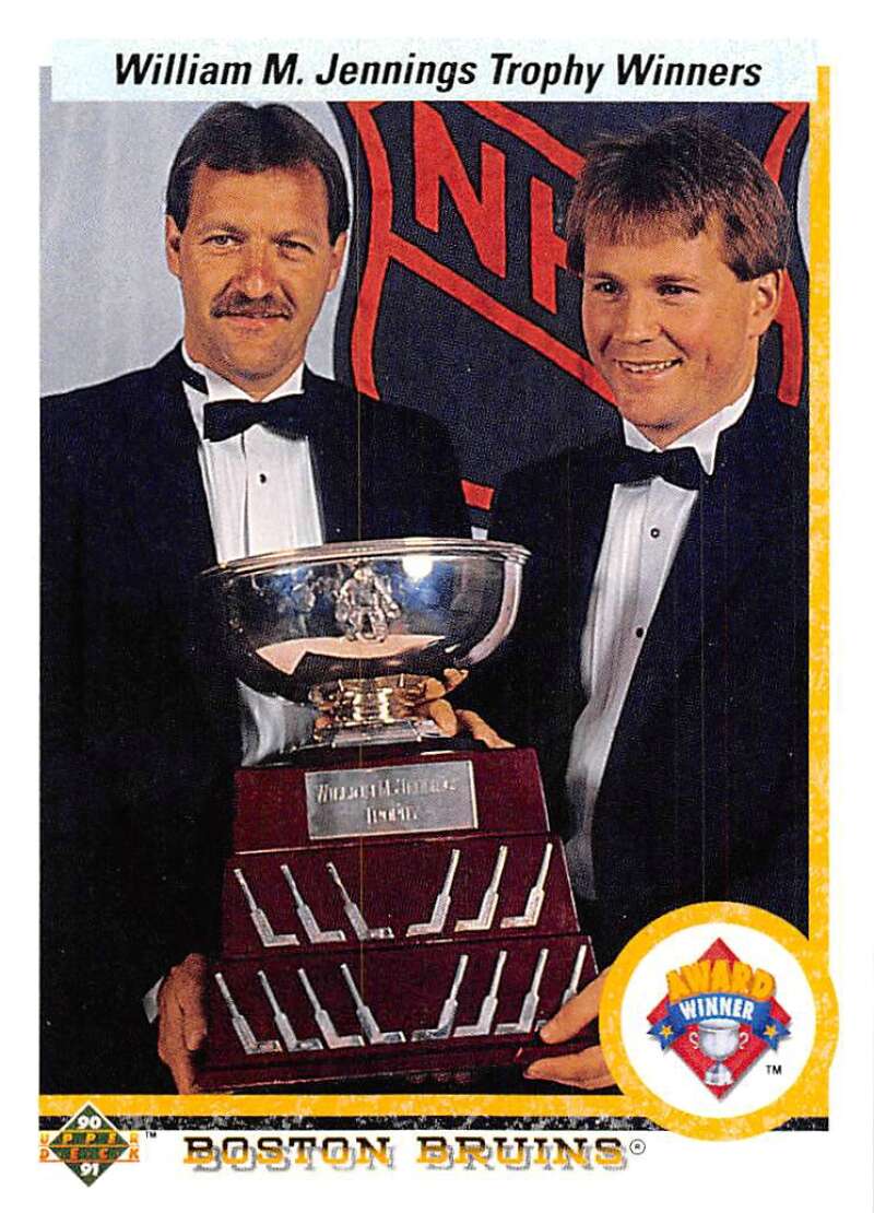 1990-91 Upper Deck Hockey #209 Andy Moog/Rejean Lemelin Boston Bruins Image 1