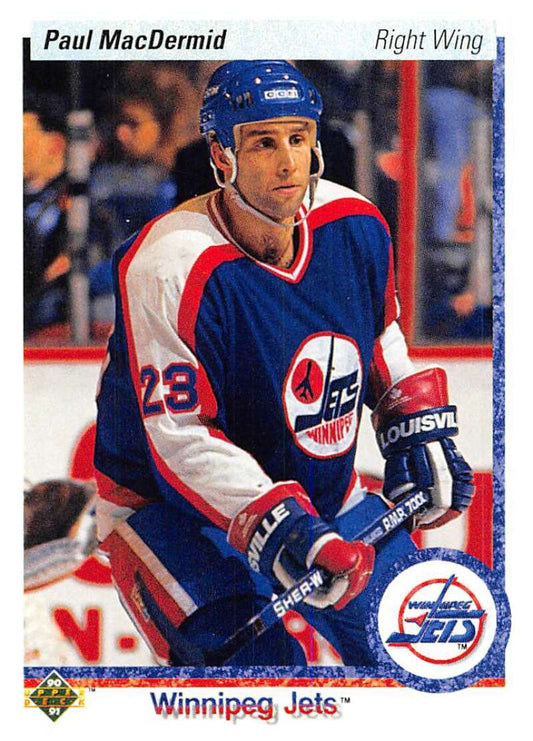 1990-91 Upper Deck Hockey  #218 Paul MacDermid  Winnipeg Jets  Image 1