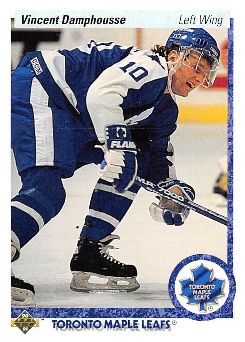 1990-91 Upper Deck Hockey #224 Vincent Damphousse Toronto Maple Leafs Image 1