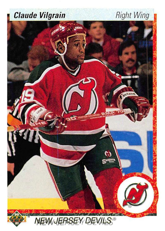1990-91 Upper Deck Hockey  #250 Claude Vilgrain  RC Rookie New Jersey Devils  Image 1