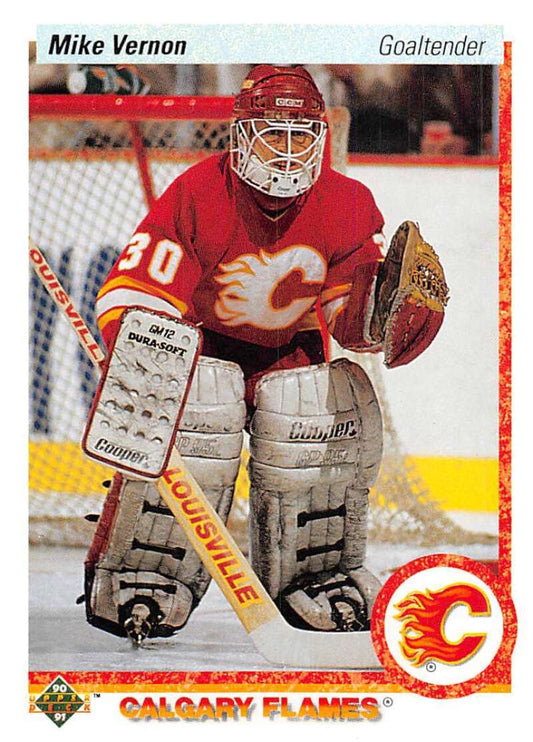 1990-91 Upper Deck Hockey  #254 Mike Vernon  Calgary Flames  Image 1