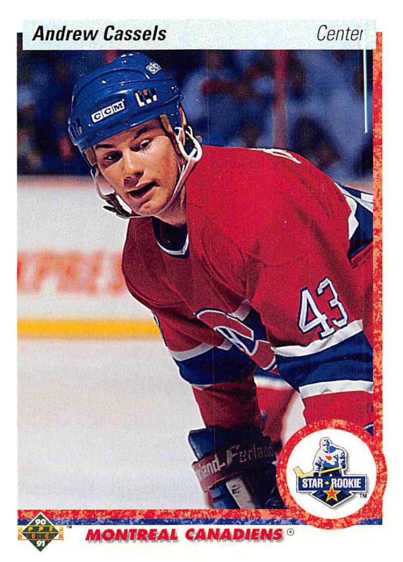 1990-91 Upper Deck Hockey #265 Andrew Cassels RC Rookie Montreal Canadiens Image 1
