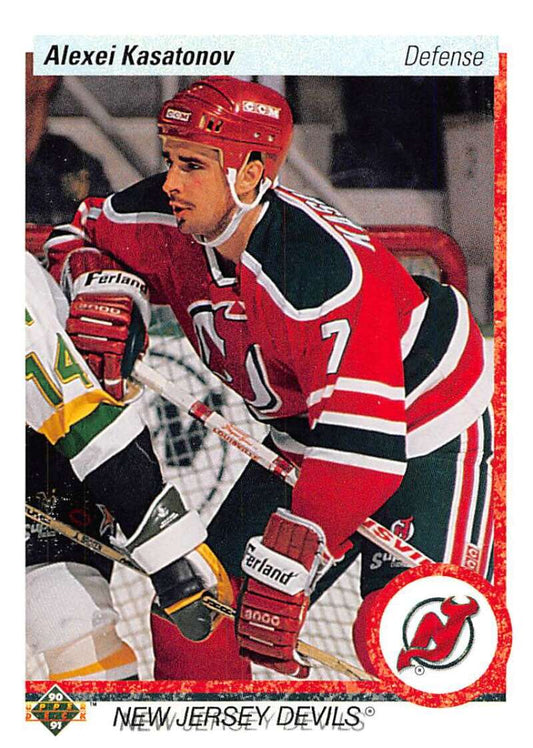 1990-91 Upper Deck Hockey  #286 Alexei Kasatonov  RC Rookie New Jersey Devils  Image 1