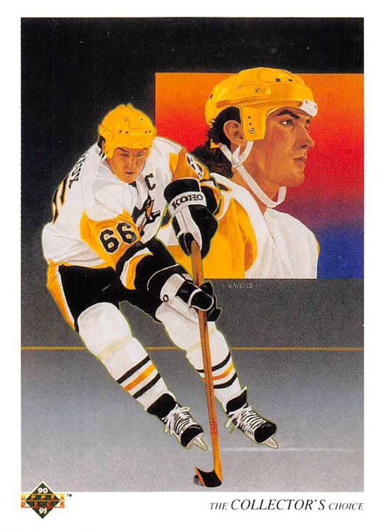 1990-91 Upper Deck Hockey  #305 Mario Lemieux TC  Pittsburgh Penguins  Image 1