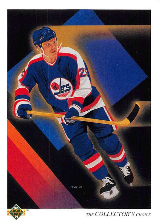 1990-91 Upper Deck Hockey  #313 Thomas Steen TC  Winnipeg Jets  Image 1
