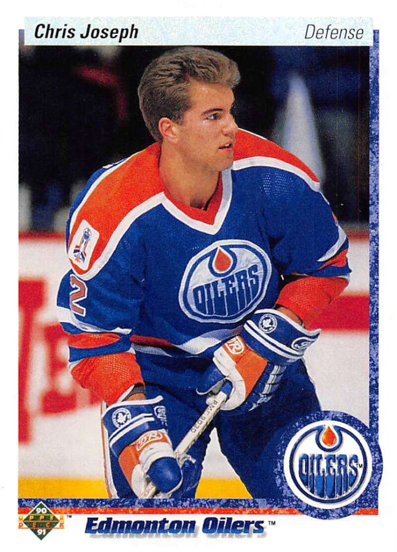 1990-91 Upper Deck Hockey #323 Chris Joseph RC Rookie Edmonton Oilers Image 1