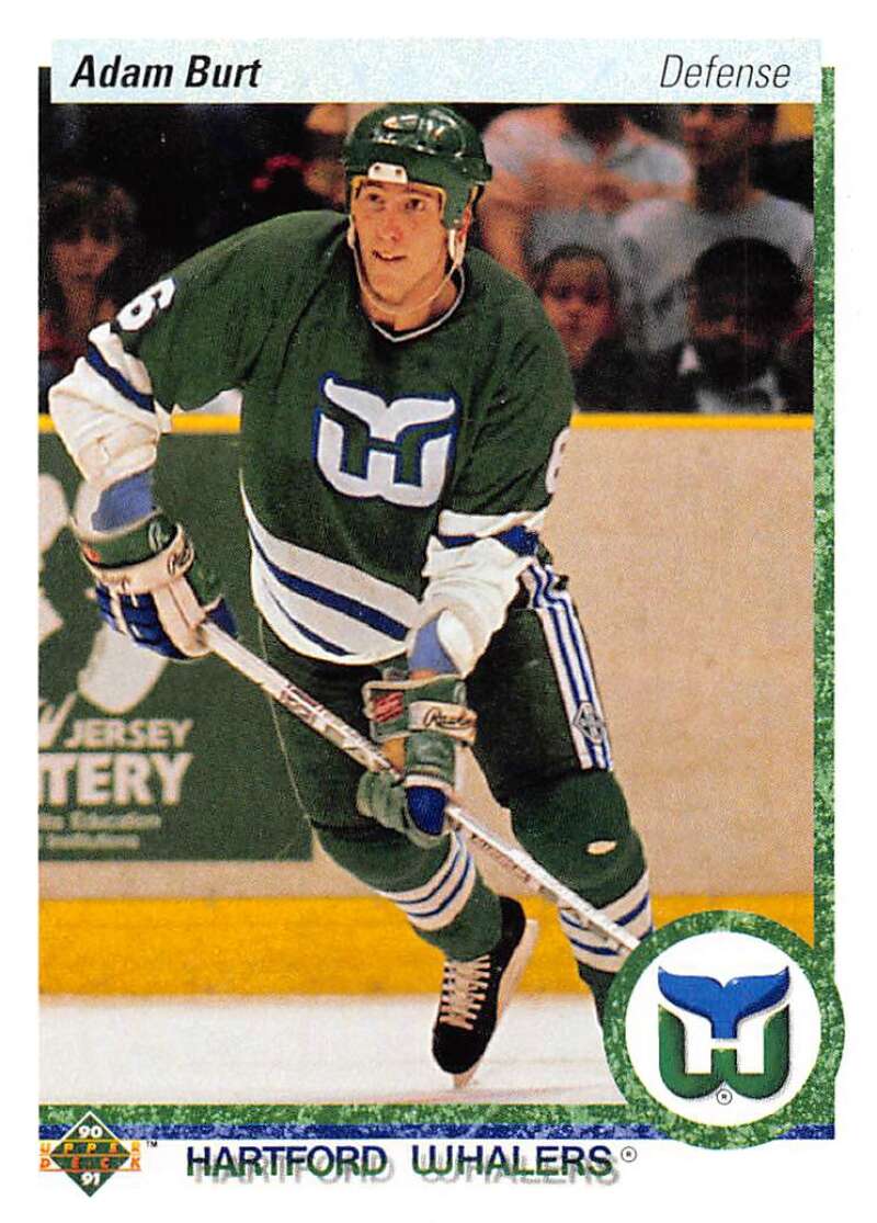 1990-91 Upper Deck Hockey #324 Adam Burt RC Rookie Hartford Whalers Image 1
