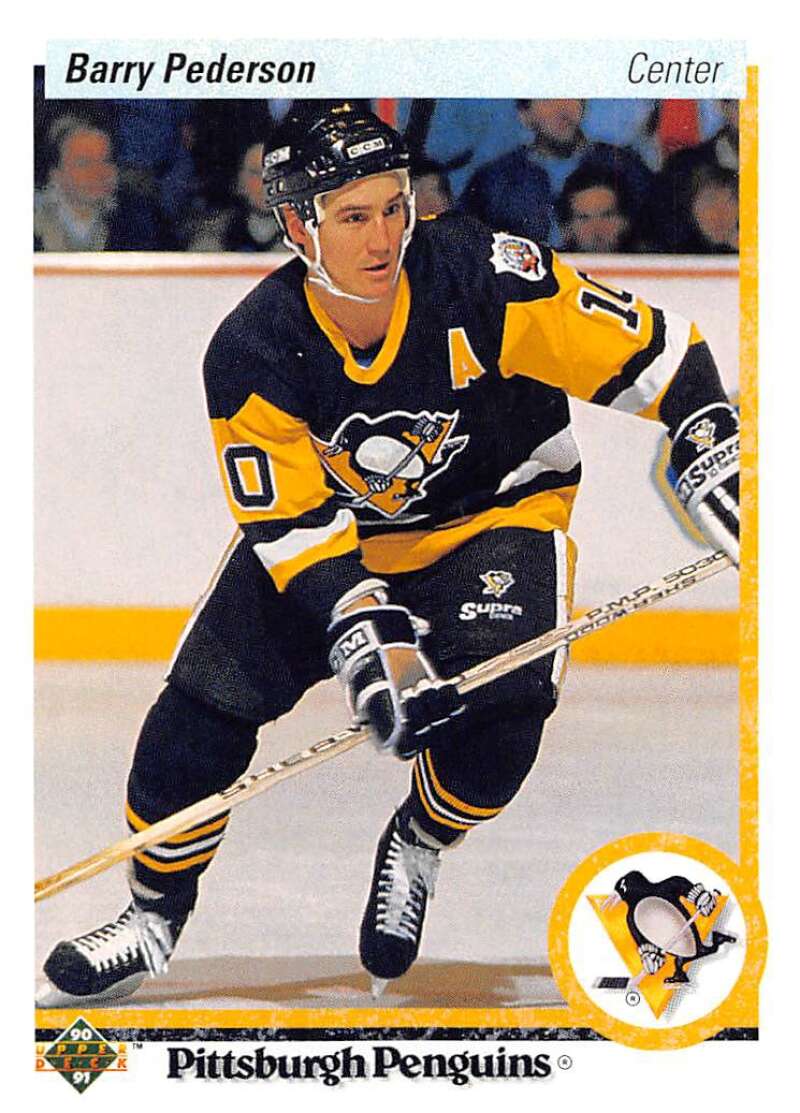 1990-91 Upper Deck Hockey #329 Barry Pederson Pittsburgh Penguins Image 1