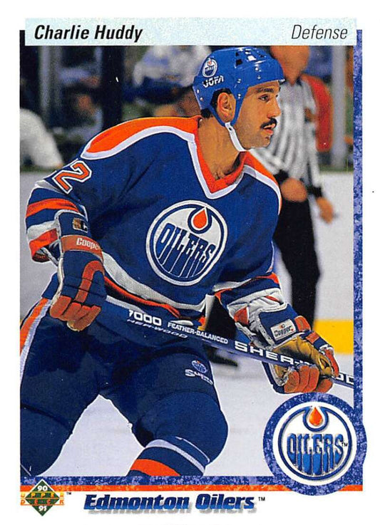 1990-91 Upper Deck Hockey  #341 Charlie Huddy  Edmonton Oilers  Image 1