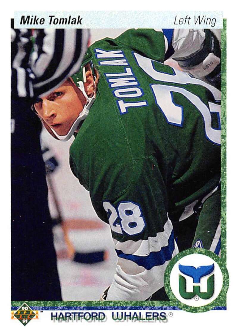 1990-91 Upper Deck Hockey #343 Mike Tomlak Hartford Whalers Image 1