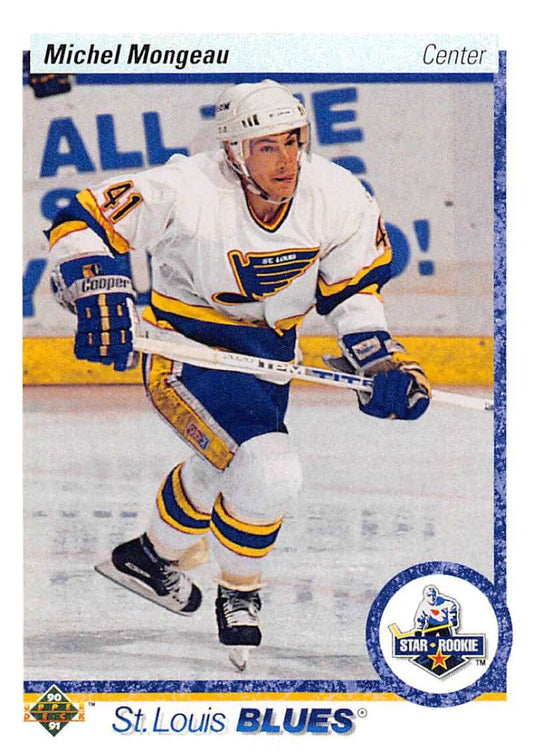 1990-91 Upper Deck Hockey  #345 Michel Mongeau  RC Rookie St. Louis Blues  Image 1