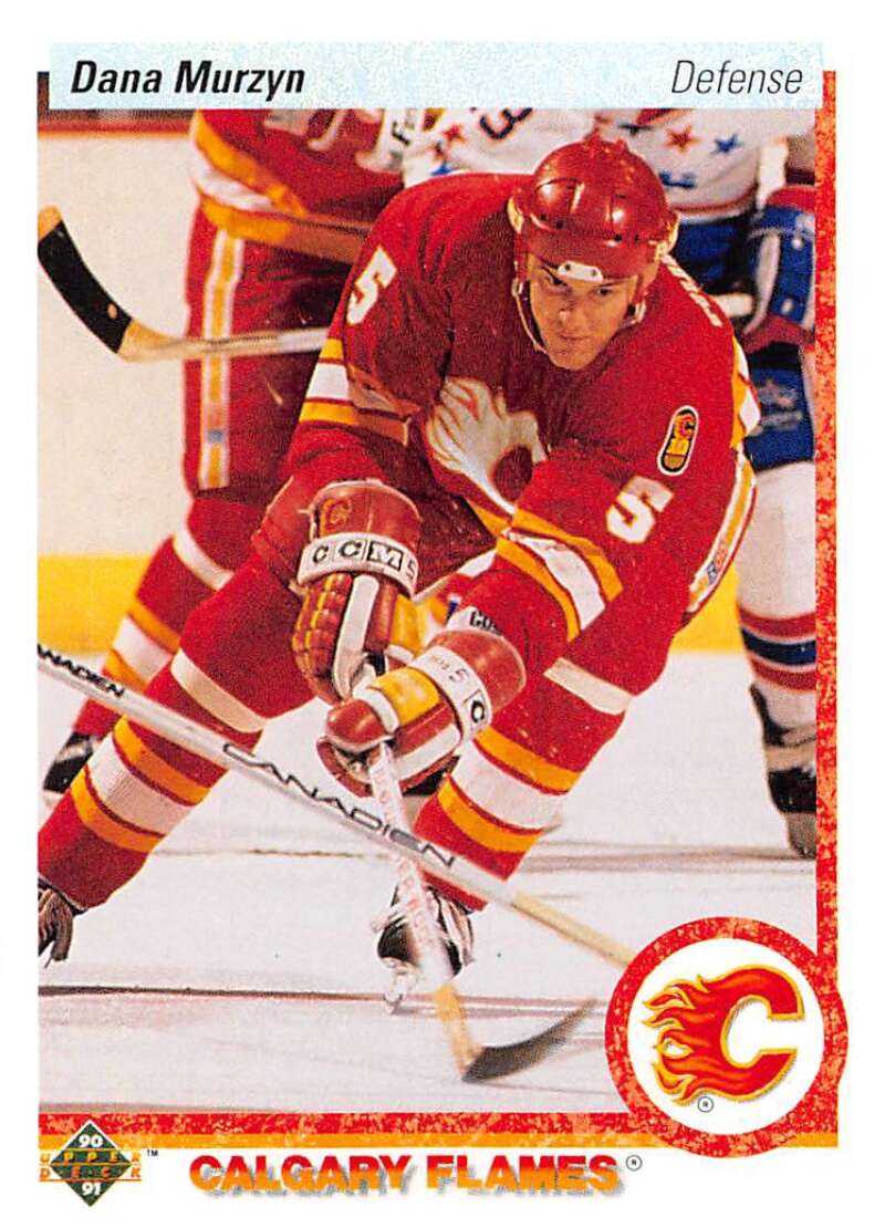 1990-91 Upper Deck Hockey #348 Dana Murzyn Calgary Flames Image 1