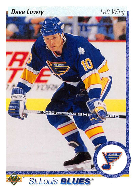 1990-91 Upper Deck Hockey  #349 Dave Lowry  RC Rookie St. Louis Blues  Image 1