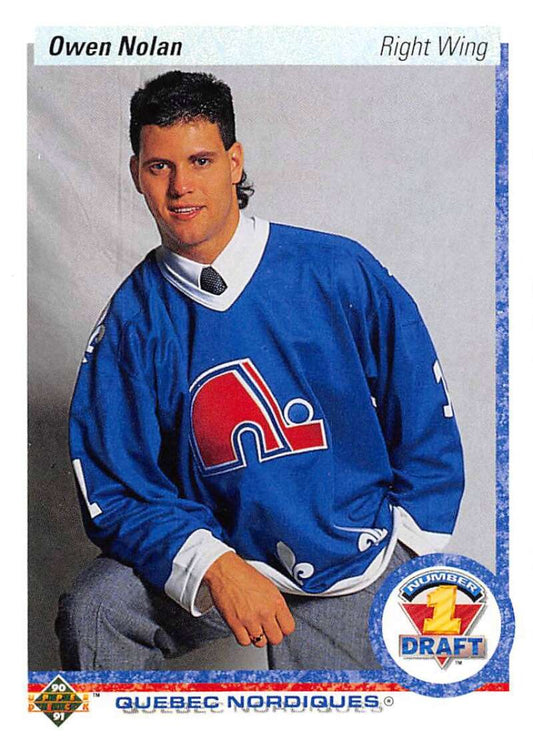 1990-91 Upper Deck Hockey  #352 Owen Nolan  RC Rookie  Nordiques  Image 1