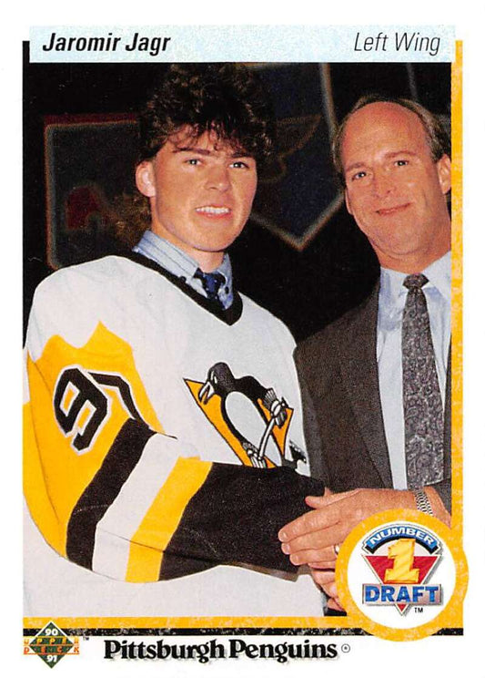 1990-91 Upper Deck Hockey  #356 Jaromir Jagr  RC Rookie Pittsburgh Penguins  Image 1