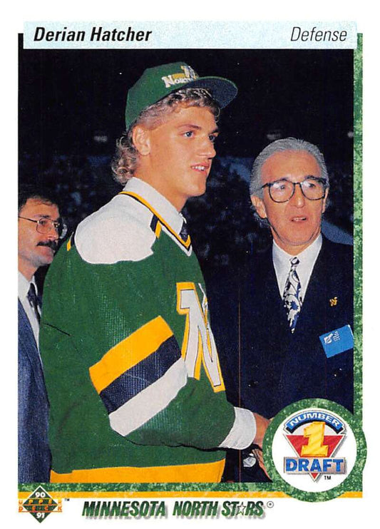 1990-91 Upper Deck Hockey  #359 Derian Hatcher  RC Rookie Minnesota North Stars  Image 1