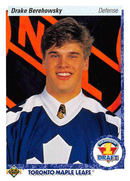 1990-91 Upper Deck Hockey  #361 Drake Berehowsky  RC Rookie Toronto Maple Leafs  Image 1