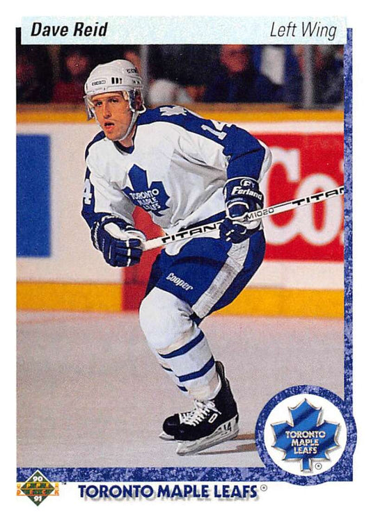1990-91 Upper Deck Hockey  #364 Dave Reid  RC Rookie Toronto Maple Leafs  Image 1