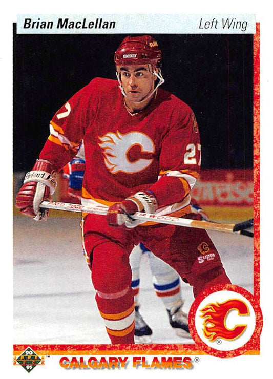 1990-91 Upper Deck Hockey  #372 Brian MacLellan  Calgary Flames  Image 1