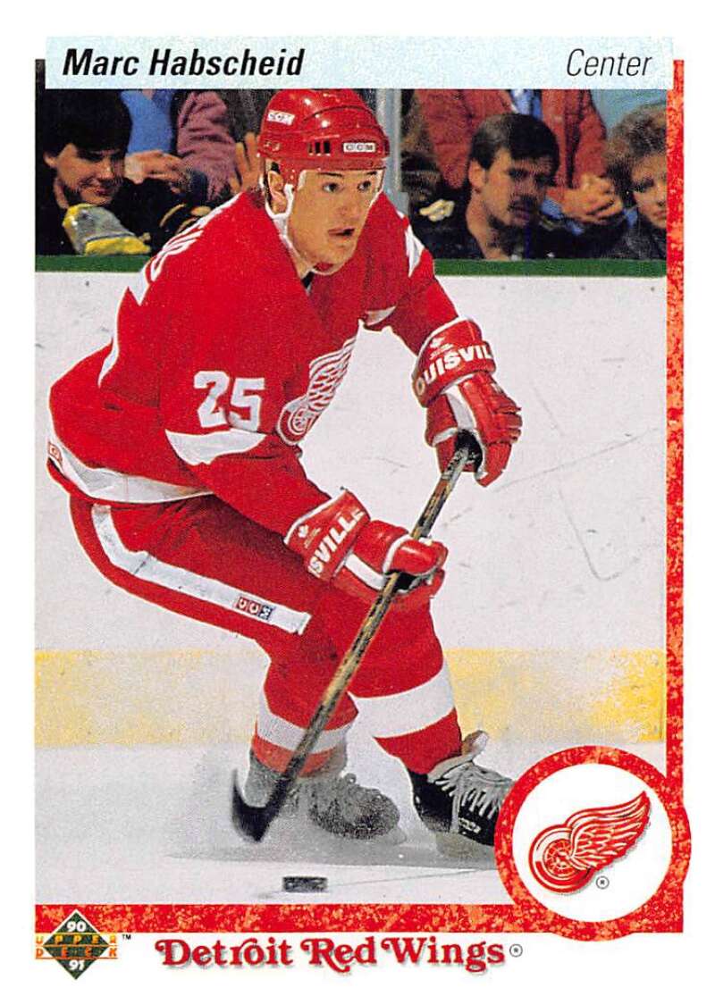 1990-91 Upper Deck Hockey #374 Marc Habscheid Detroit Red Wings Image 1