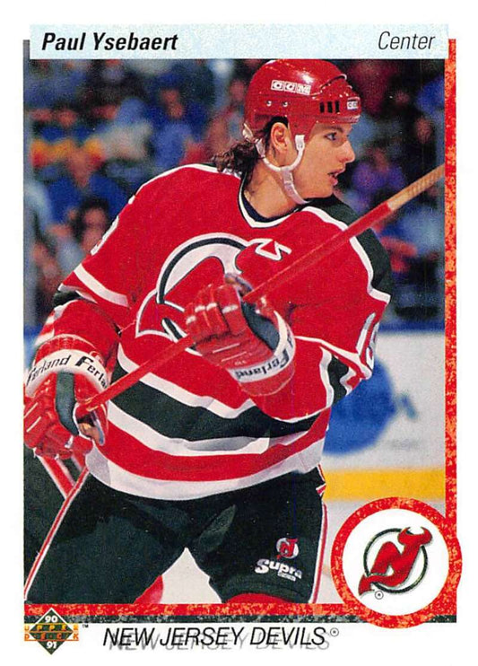 1990-91 Upper Deck Hockey  #375 Paul Ysebaert  RC Rookie New Jersey Devils  Image 1