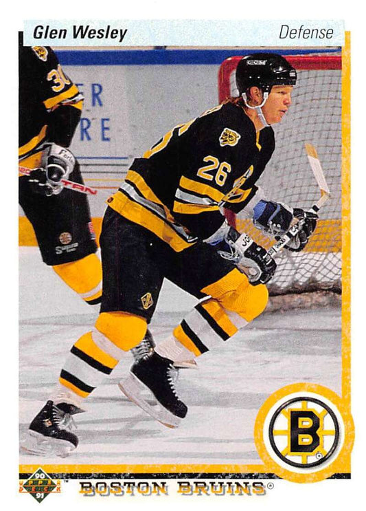 1990-91 Upper Deck Hockey  #377 Glen Wesley  Boston Bruins  Image 1