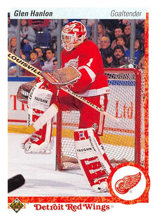 1990-91 Upper Deck Hockey  #395 Glen Hanlon  Detroit Red Wings  Image 1