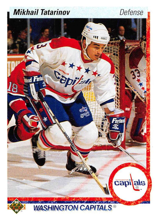 1990-91 Upper Deck Hockey  #401 Mikhail Tatarinov  RC Rookie Capitals  Image 1