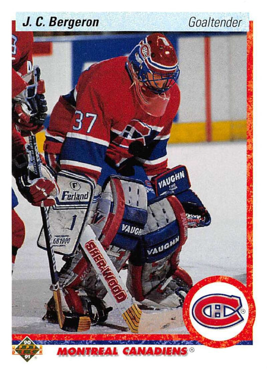 1990-91 Upper Deck Hockey  #408 Jean-Claude Bergeron  RC Rookie Canadiens  Image 1