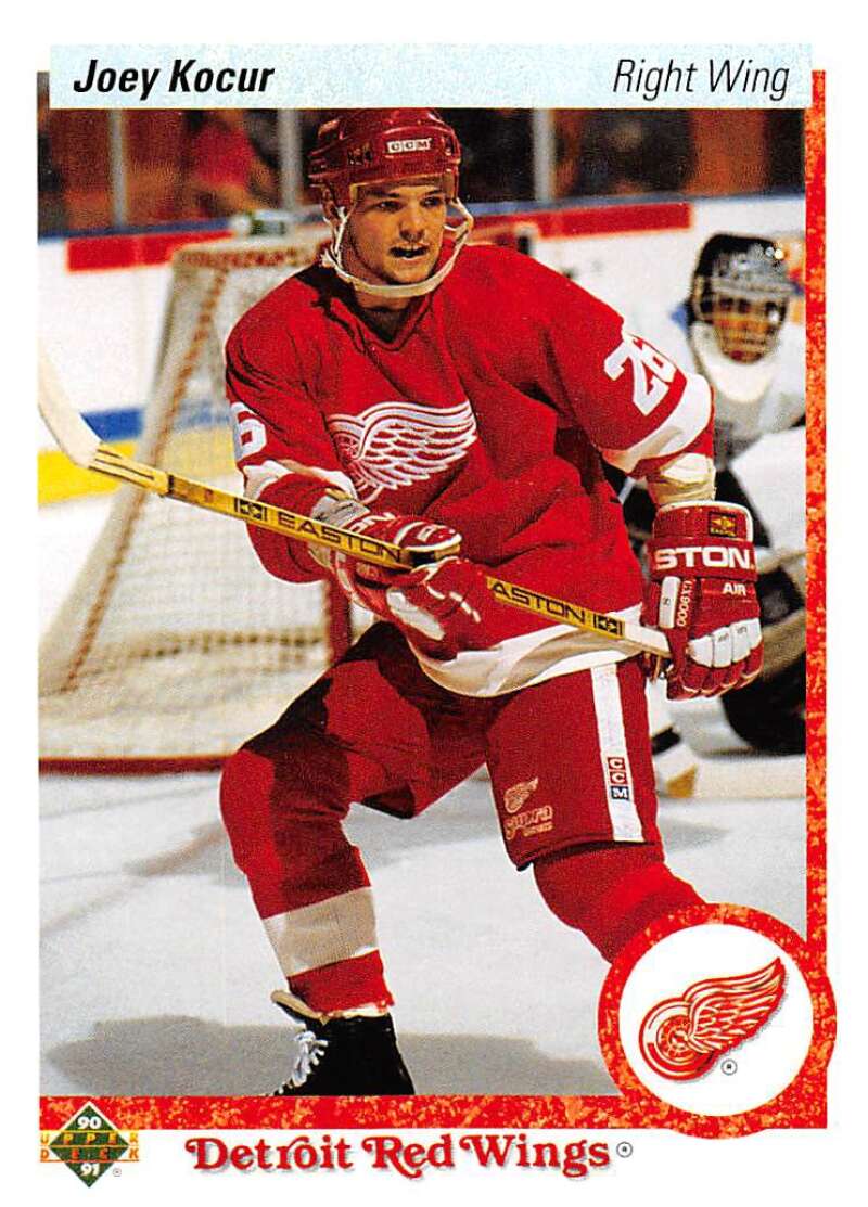 1990-91 Upper Deck Hockey #411 Joey Kocur RC Rookie Detroit Red Wings Image 1