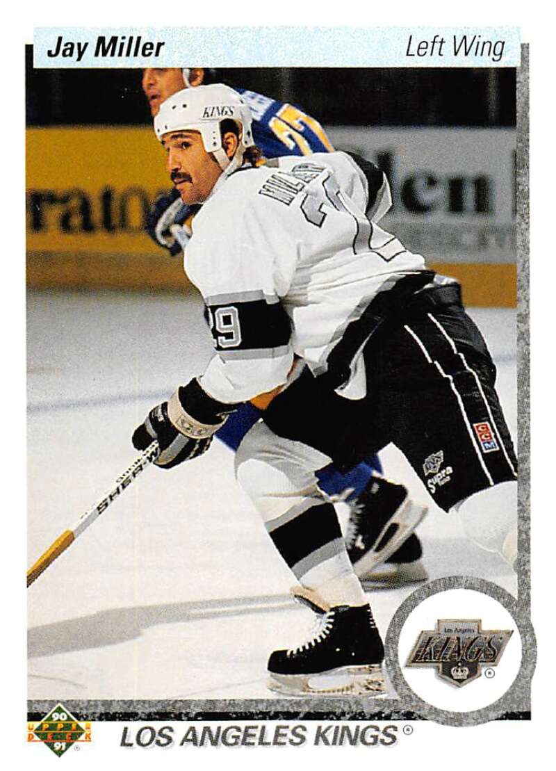 1990-91 Upper Deck Hockey #414 Jay Miller RC Rookie Los Angeles Kings Image 1
