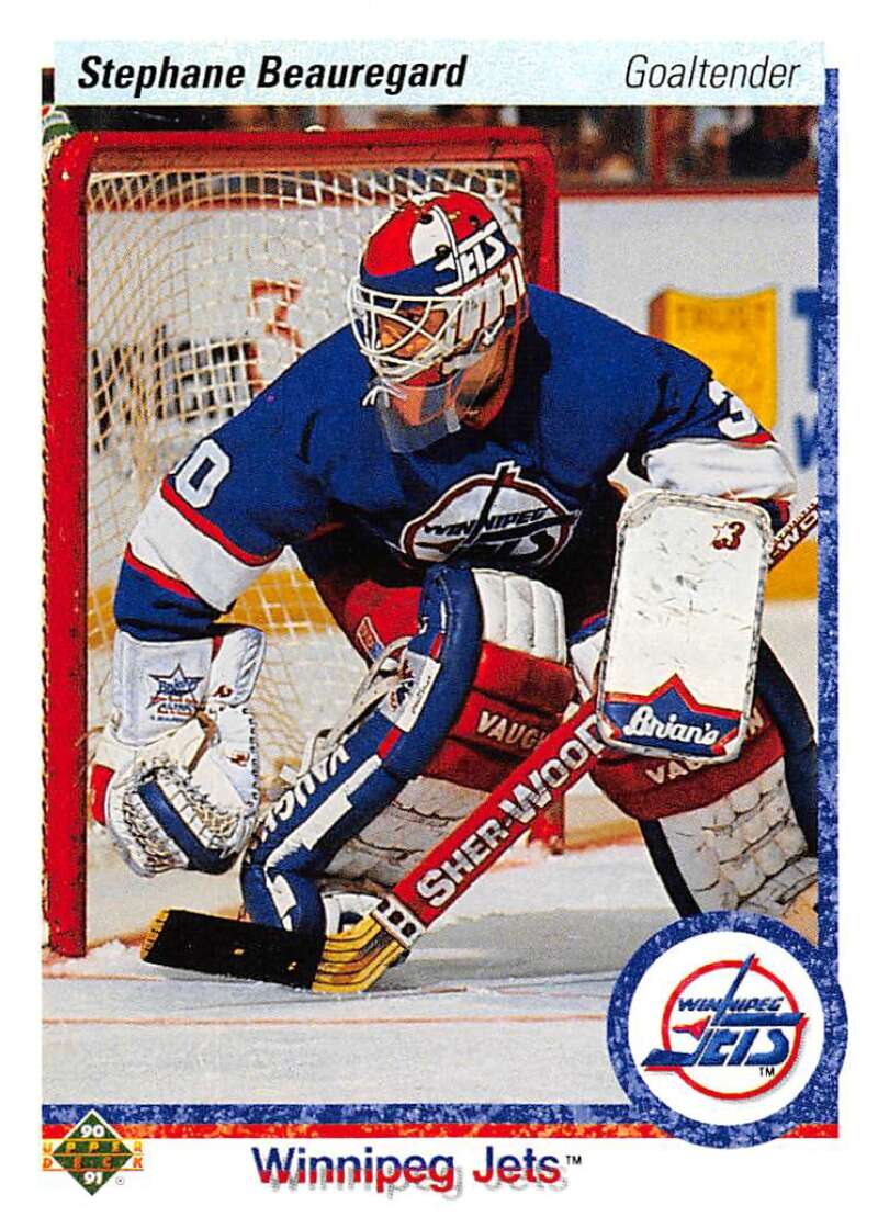 1990-91 Upper Deck Hockey #415 Steph Beauregard RC Rookie Winnipeg Jets Image 1