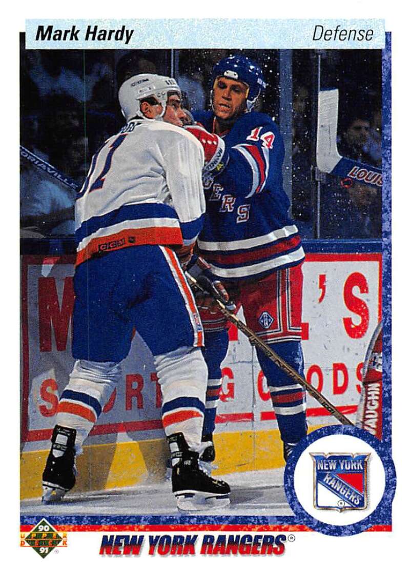 1990-91 Upper Deck Hockey #416 Mark Hardy New York Rangers Image 1