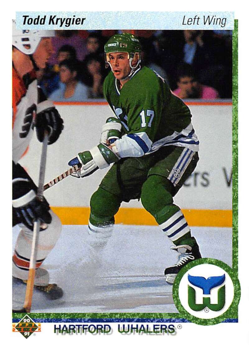 1990-91 Upper Deck Hockey #417 Todd Krygier Hartford Whalers Image 1