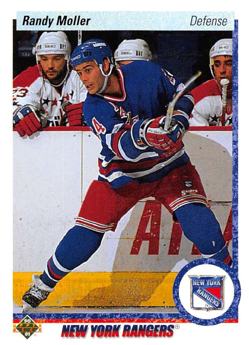 1990-91 Upper Deck Hockey #418 Randy Moller New York Rangers Image 1