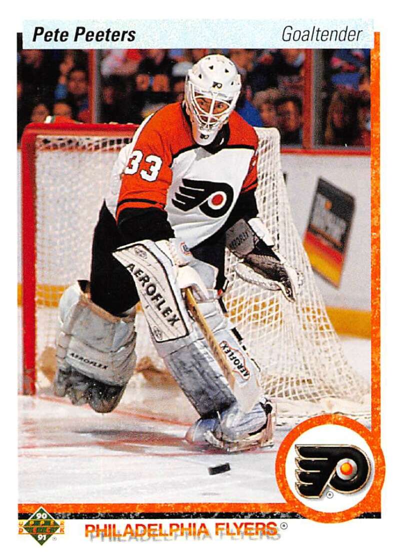 1990-91 Upper Deck Hockey #424 Pete Peeters Philadelphia Flyers Image 1