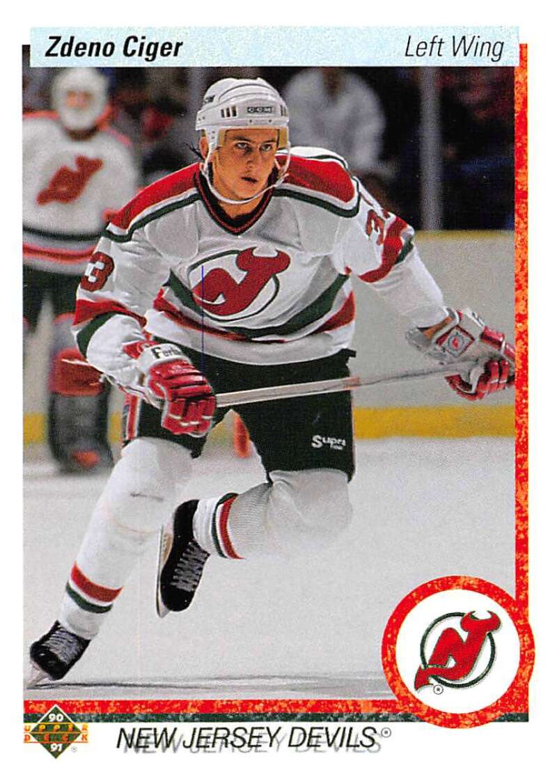 1990-91 Upper Deck Hockey #429 Zdeno Ciger RC Rookie New Jersey Devils Image 1