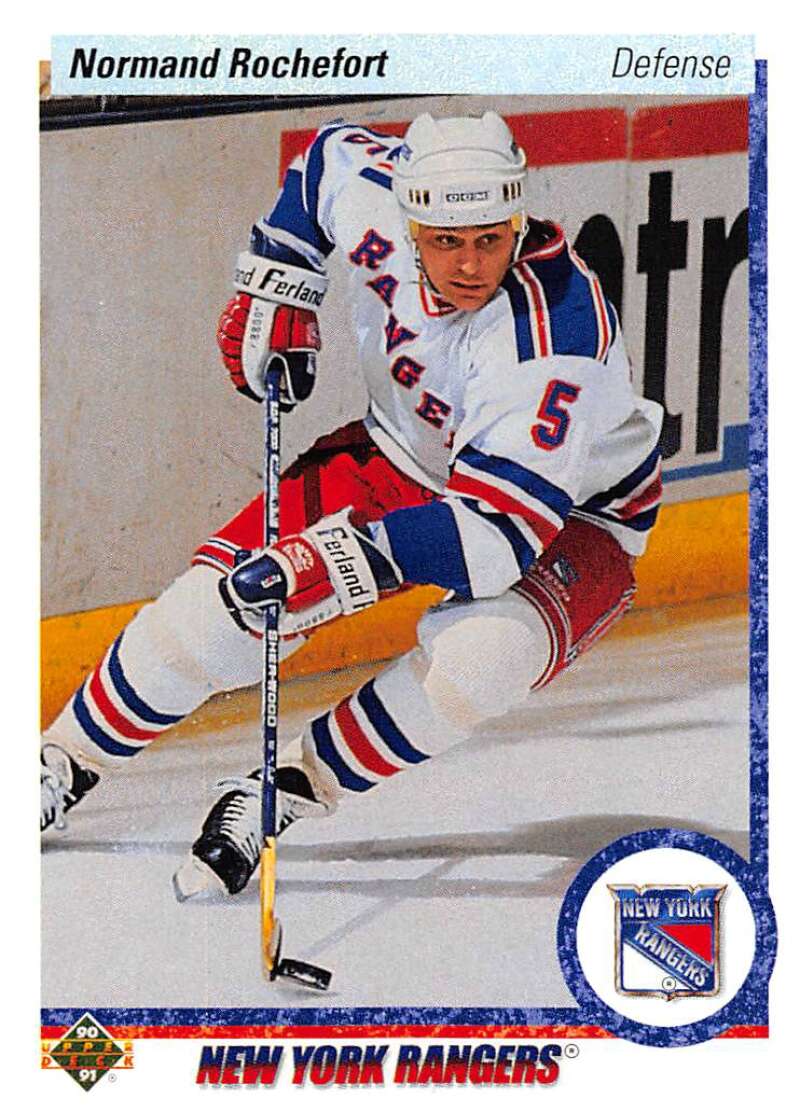 1990-91 Upper Deck Hockey #437 Normand Rochefort New York Rangers Image 1