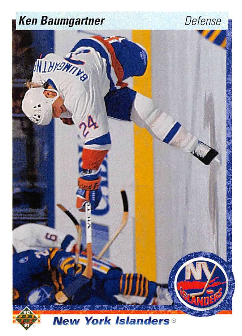 1990-91 Upper Deck Hockey #439 Ken Baumgartner New York Islanders Image 1