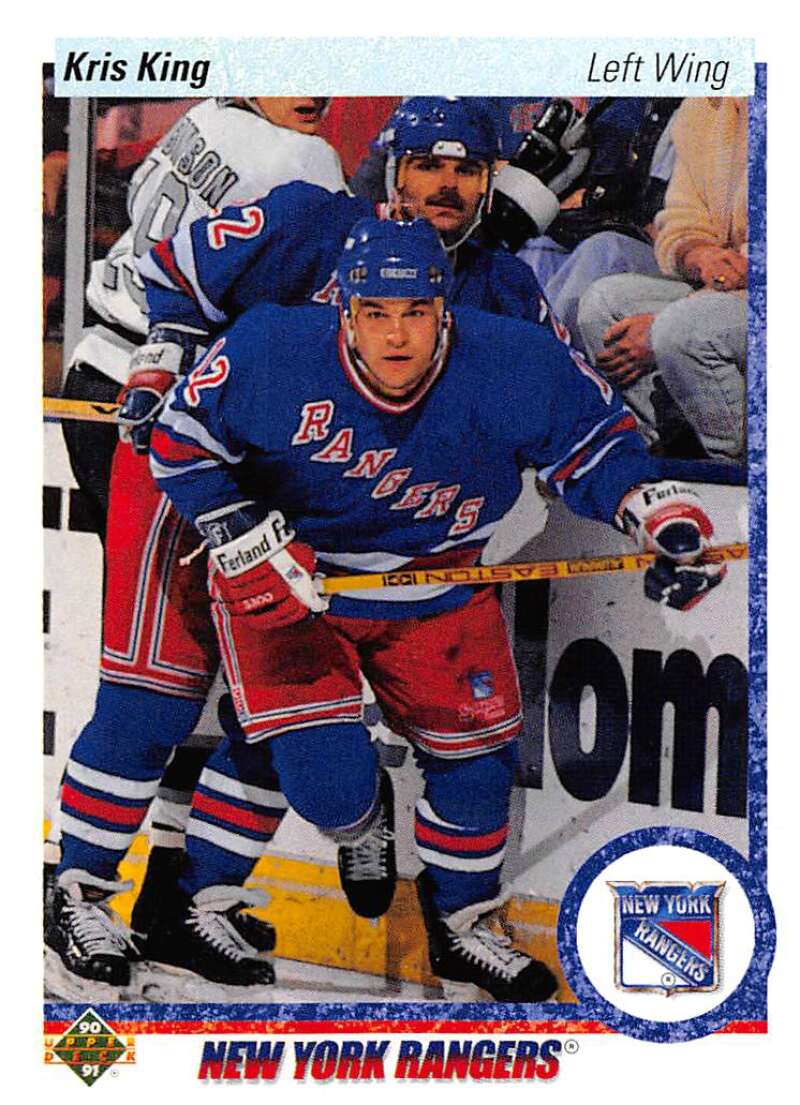 1990-91 Upper Deck Hockey #440 Kris King RC Rookie New York Rangers Image 1