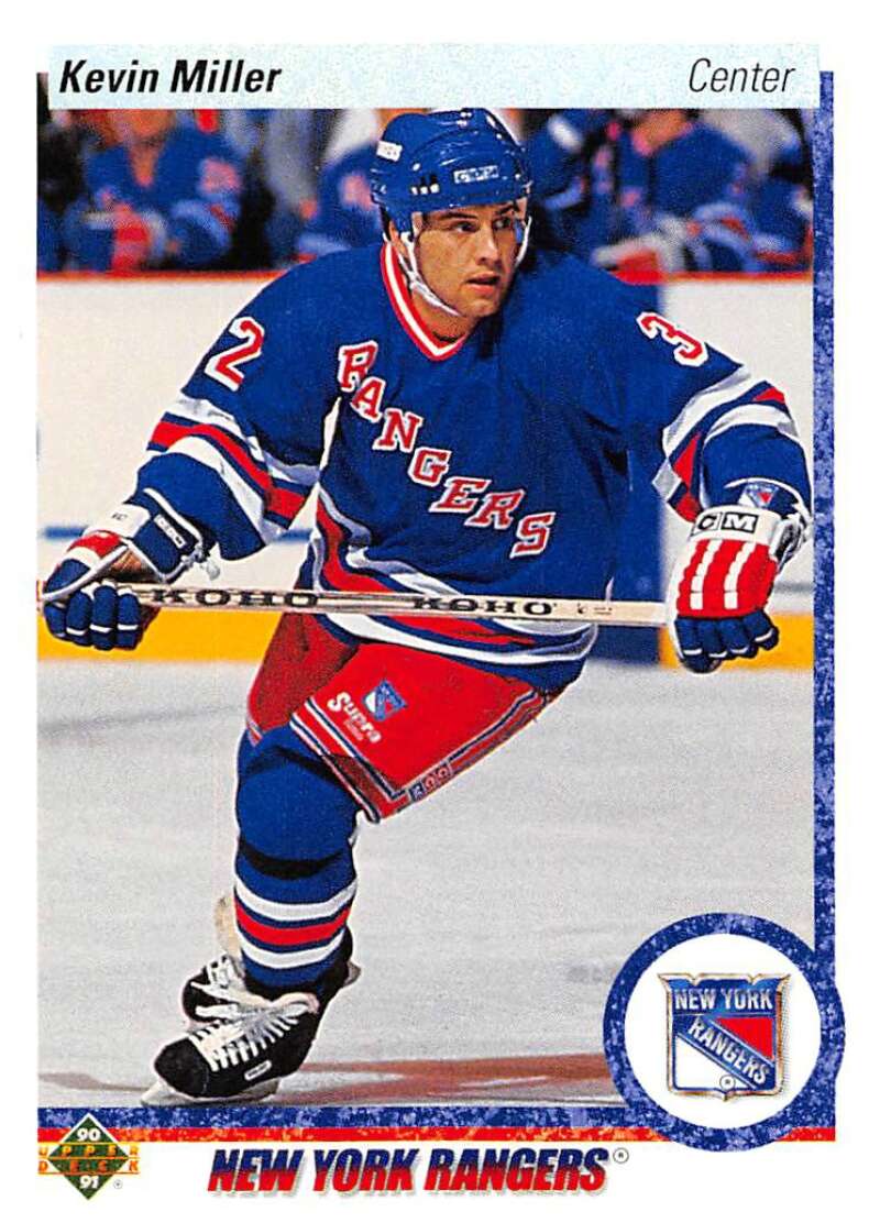 1990-91 Upper Deck Hockey #444 Kevin Miller RC Rookie New York Rangers Image 1